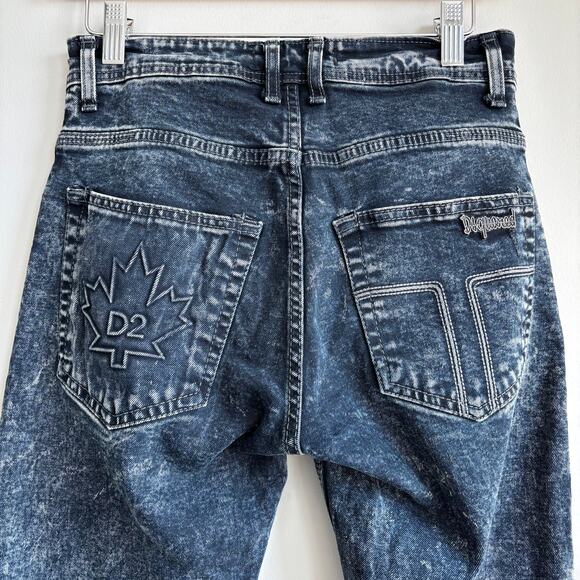 DSQUARED2 Other - Dsquared2 DSQ2 Acid Wash Jeans Men Sz 30 Slim Straight Vintage Style Maple Leaf